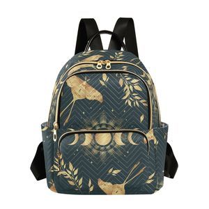 Moon Moth Butterfly Astrology Small Backpack Purse Travel Bag :[
